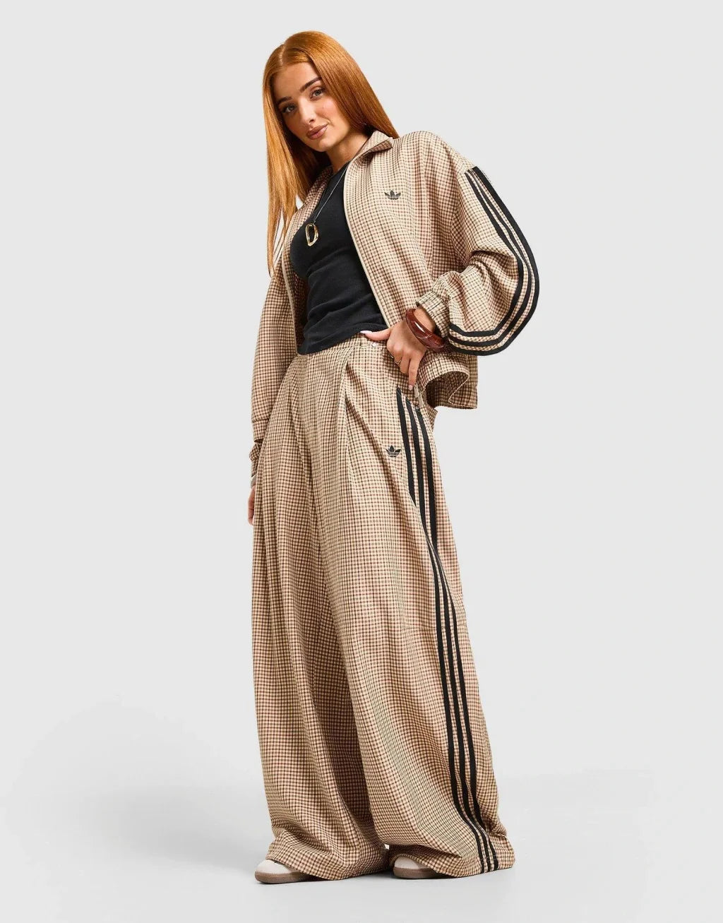 Adidas Originals Pantalón Deportivo de Cuadros - Beige
