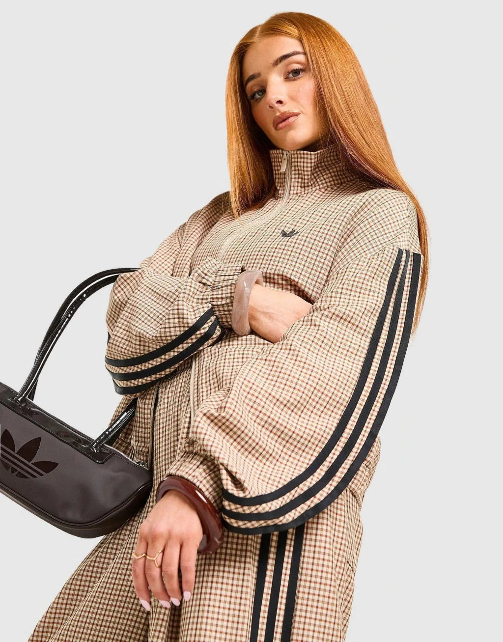 Adidas Originals Chaqueta Deportiva de Cuadros - Beige