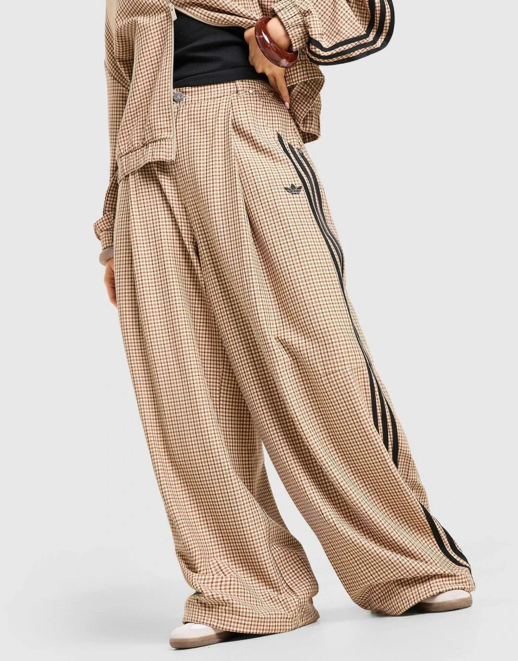 Adidas Originals Pantalón Deportivo de Cuadros - Beige