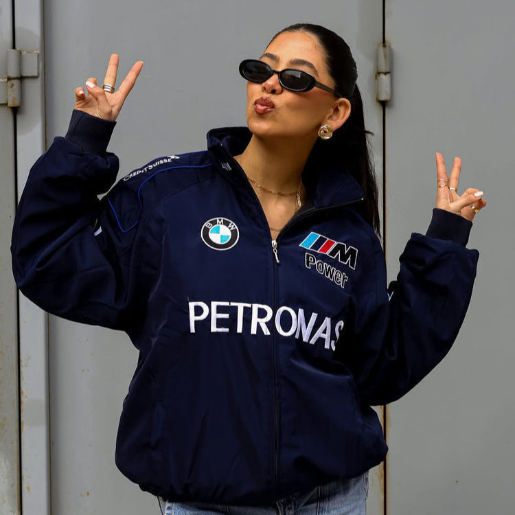 Vintage Blue BMW Racing Jacket