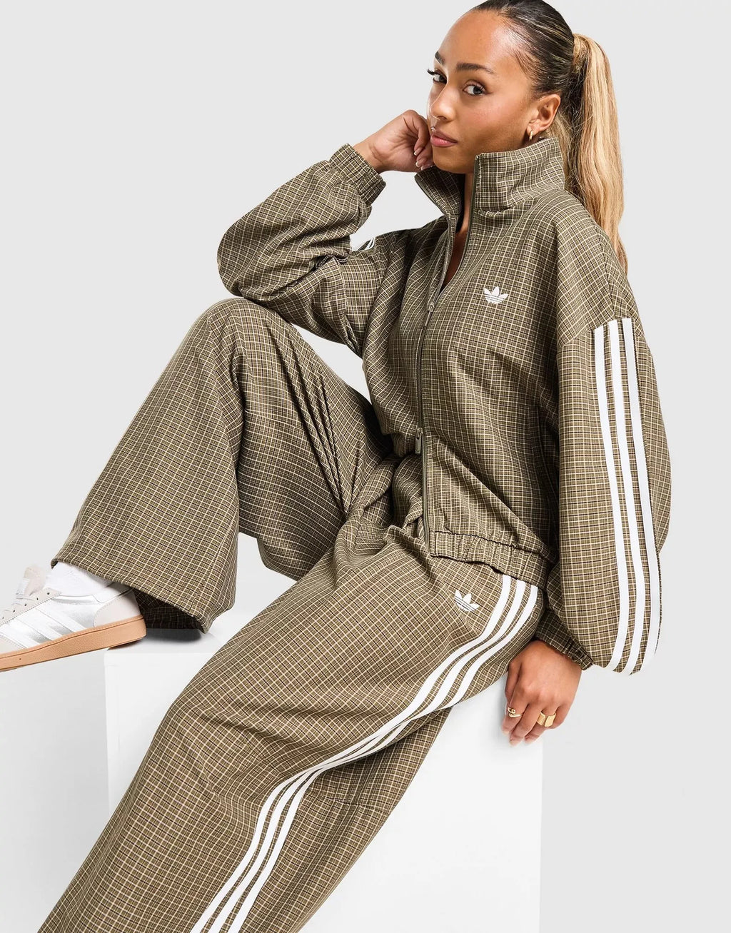 Adidas Originals Chaqueta Deportiva de Cuadros - Verde