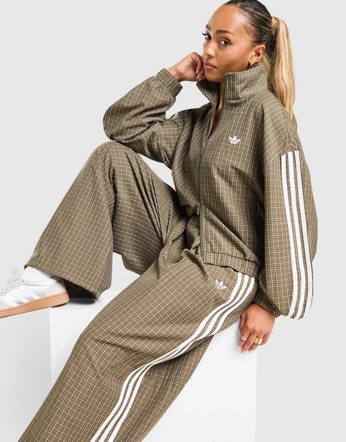 Adidas Originals Chaqueta Deportiva de Cuadros - Verde