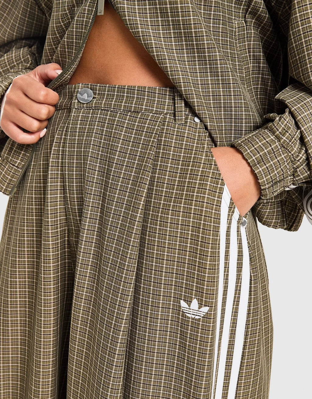 Adidas Originals Chaqueta Deportiva de Cuadros - Verde