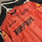 Red Ferrari Leather Jacket - Michael Schumacher Edition