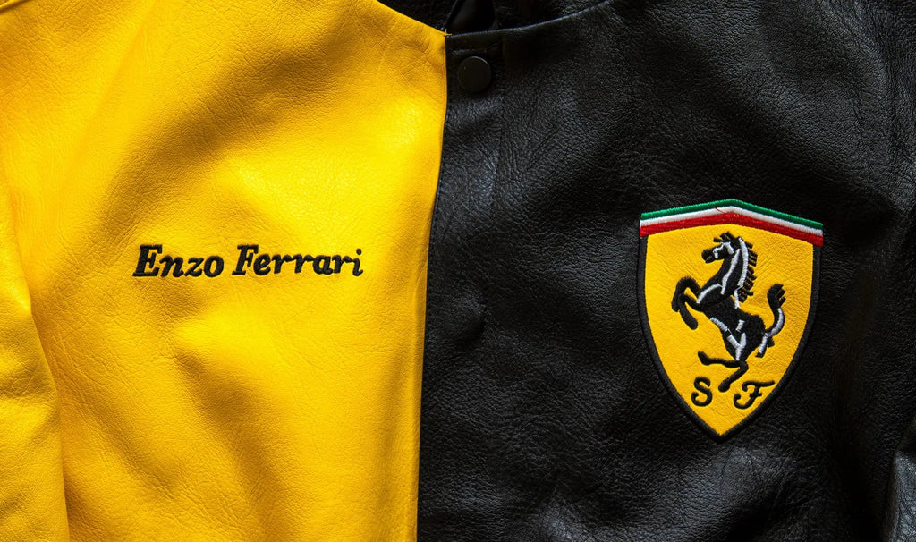 Ferrari Racing Bomber Leather Jacket - Enzo Ferrari Edition