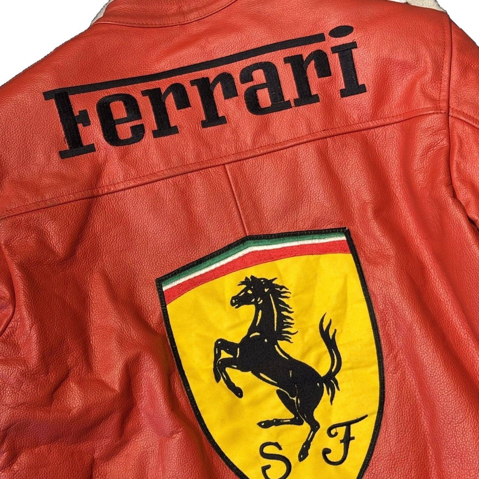 Red Ferrari Leather Jacket - Michael Schumacher Edition